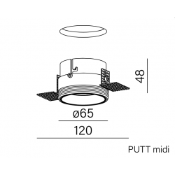 PUTT midi LED trimless 3000K wpuszt biały 38016-M930-WW-00-13 OSTATNIA SZTUKA